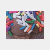 Donkere chocolade-ijs met regenboogspringen fleece deken (Voorkant (Horizontaal))