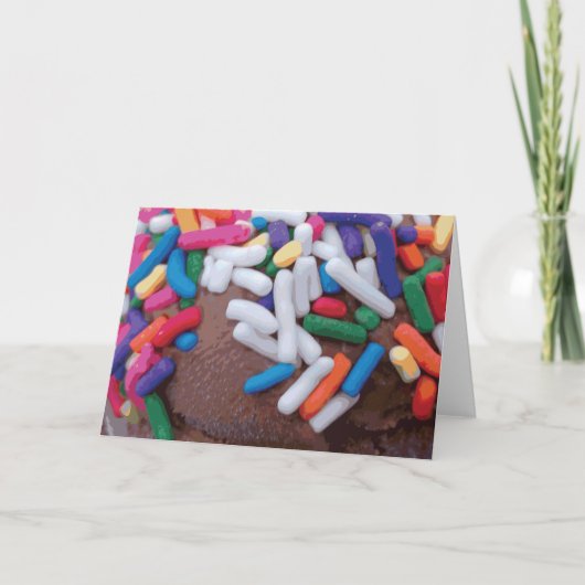 Donkere chocolade-ijs met regenboogspringen kaart (Voorkant)