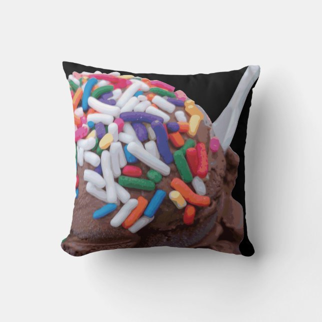 Donkere chocolade-ijs met regenboogspringen kussen (Voorkant)