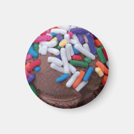 Donkere chocolade-ijs met regenboogspringen magneet (Voorkant)