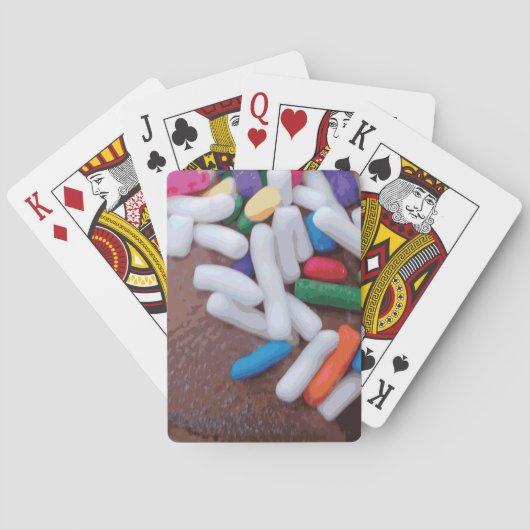 Donkere chocolade-ijs met regenboogspringen pokerkaarten (Achterkant)