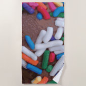 Donkere chocolade-ijs met regenboogspringen strandlaken (Voorkant)