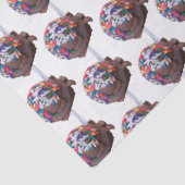 Donkere chocolade-ijs met regenboogspringen tissuepapier (Detail)