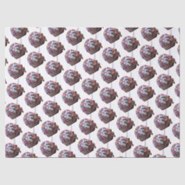 Donkere chocolade-ijs met regenboogspringen tissuepapier