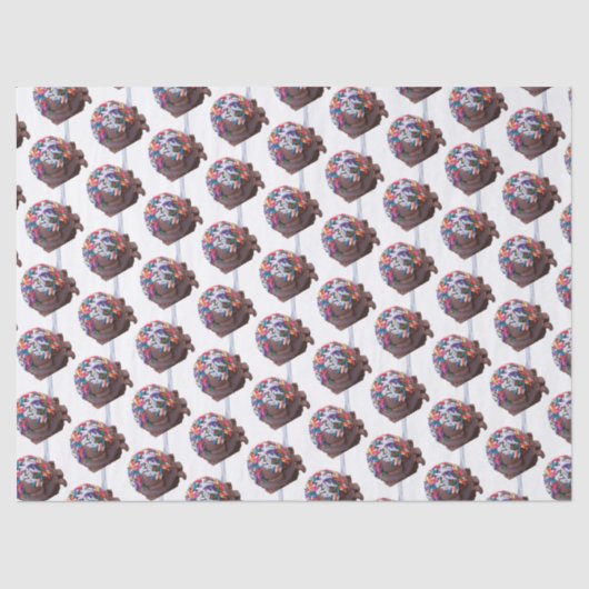 Donkere chocolade-ijs met regenboogspringen tissuepapier (Voorkant)