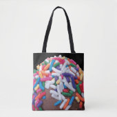 Donkere chocolade-ijs met regenboogspringen tote bag (Voorkant)