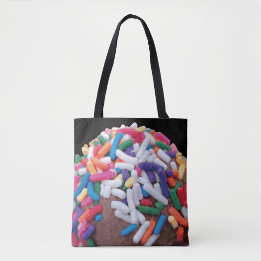 Donkere chocolade-ijs met regenboogspringen tote bag (Voorkant)