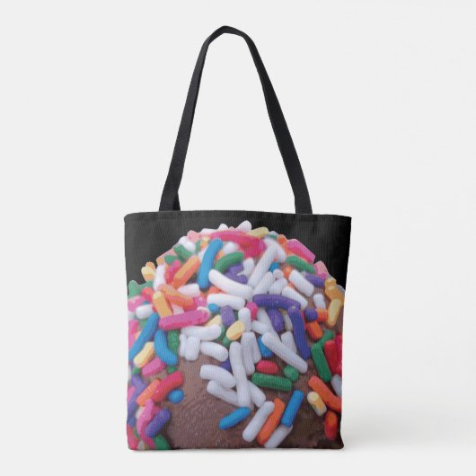 Donkere chocolade-ijs met regenboogspringen tote bag (Achterkant)
