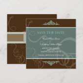 Donkere Chocolade Klassieke save the date (Voorkant / Achterkant)