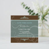 Donkere Chocolade Klassieke save the date (Staand voorkant)