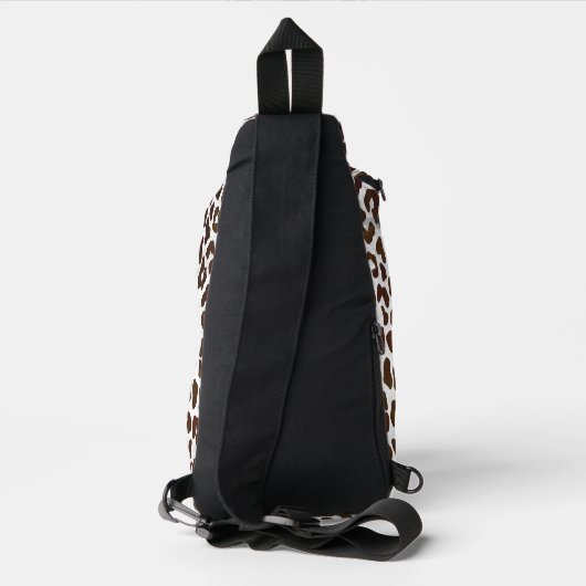 Donkere chocolade luipaard print sling bag (Achterkant)