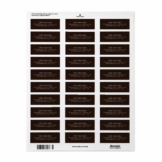 Donkere chocolade, massief donkerbruin etiket (Full Sheet)