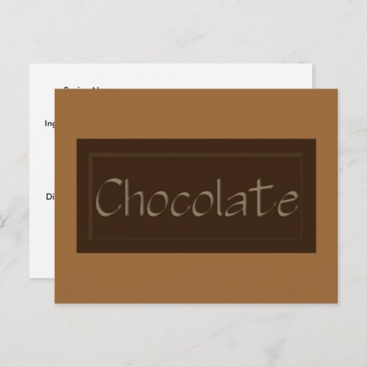 Donkere chocolade-recept briefkaart (Voorkant / Achterkant)