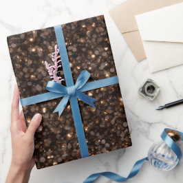 Donkere Chocoladebruine Rijke Glitterpatroon Cadeaupapier