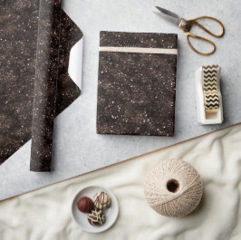 Donkere Chocoladebruine Rijke Glitterpatroon Cadeaupapier