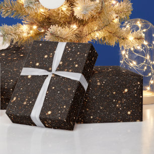 Donkere Chocoladebruine Rijke Glitterpatroon Cadeaupapier