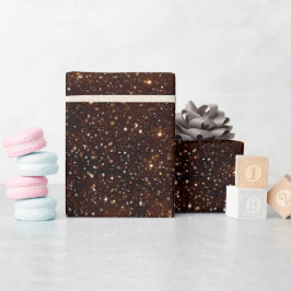 Donkere Chocoladebruine Rijke Glitterpatroon Cadeaupapier