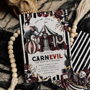 Donkere Circus CARN-EVIL Halloween Feest Kaart