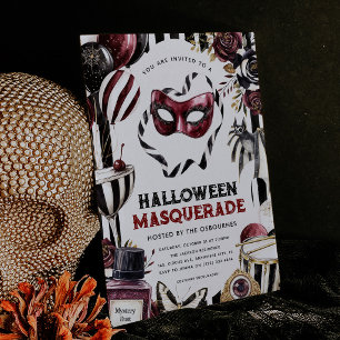 Donkere Circus Halloween Maskerade Feest Kaart