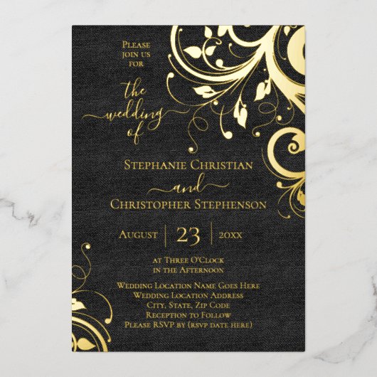 Donkere cirkels en foto's op de achtergrond folie uitnodiging (Voorkant)