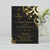 Donkere cirkels en foto's op de achtergrond folie uitnodiging (Staand Voorkant)