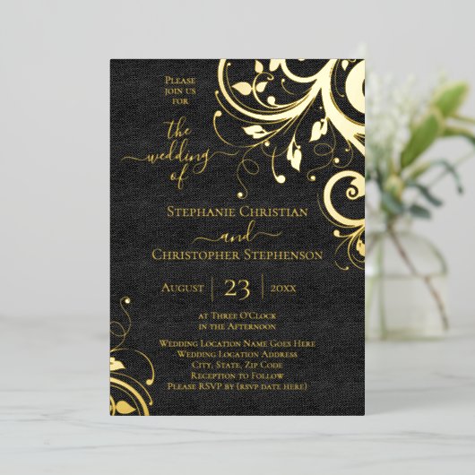 Donkere cirkels en foto's op de achtergrond folie uitnodiging (Staand Voorkant)