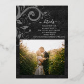 Donkere cirkels en foto's op de achtergrond folie uitnodiging (Achterkant)