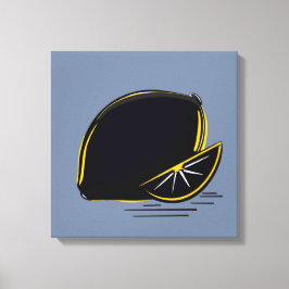 Donkere Citroen – Minimale Grafische Kunst Canvas Afdruk