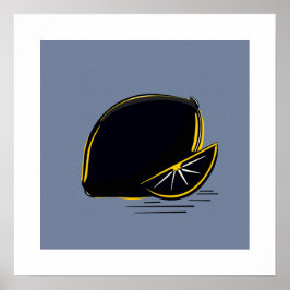 Donkere Citroen – Minimale Grafische Kunst Poster