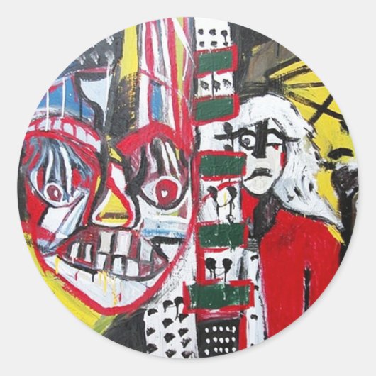 Donkere Clowns Ronde Sticker (Voorkant)