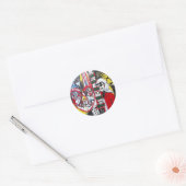 Donkere Clowns Ronde Sticker (Envelop)