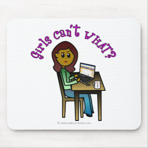 Donkere computermeisje muismat