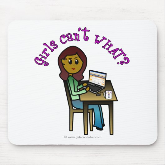 Donkere computermeisje muismat (Voorkant)