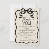 Donkere Coquette zwarte strik Dank U Baby shower K (Voorkant)