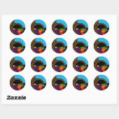 Donkere cornucopie ronde sticker (Vel)