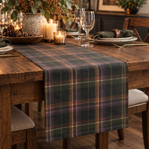 Donkere Cottagecore Herfst Zwarte Roest Plaid Korte Tafelloper