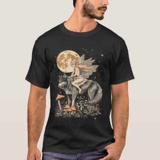 Donkere Cottagecore Paddenstoel Meisje Fee Volle M T-shirt