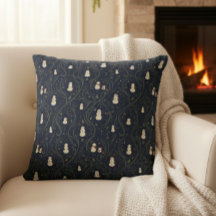 Donkere Cottagecore Sneeuwman Middenblauw Kerstmis