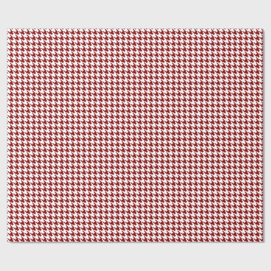 Donkere Crimson Red White Small Houndstooth Check Cadeaupapier (Vlak)