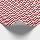 Donkere Crimson Red White Small Houndstooth Check Cadeaupapier (Hoek)