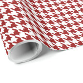 Donkere Crimson Red White Small Houndstooth Check Cadeaupapier (Rol Hoek)