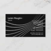 Donkere curven 3d - zwart visitekaartje (Achterkant)