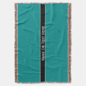 Donkere cyaan blauwe aangepaste naam of tekst hier deken (Voorkant Verticaal)