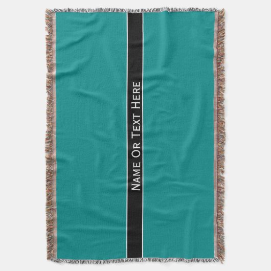 Donkere cyaan blauwe aangepaste naam of tekst hier deken (Voorkant Verticaal)