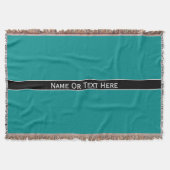 Donkere cyaan blauwe aangepaste naam of tekst hier deken (Voorkant)