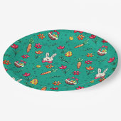 Donkere Cyaan Easter Pattern-Borden Papieren Bordje (Gekanteld)