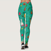 Donkere Cyaan Easter Pattern-Leggings Leggings (Achterkant)