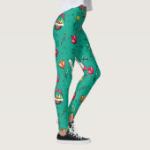 Donkere Cyaan Easter Pattern-Leggings Leggings (Rechts)