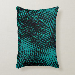 Donkere cyaan-groene strepen, kruisend als bolap accent kussen
