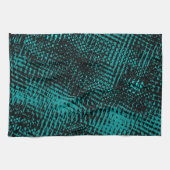 Donkere cyaan-groene strepen, kruisend als bolap theedoek (Horizontaal)